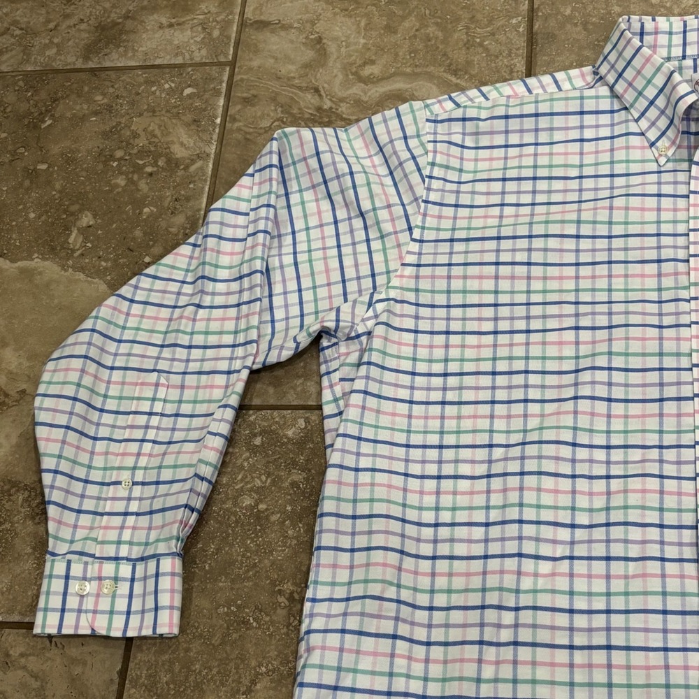 Brooks Brothers Mens XL Traditional‎ Non-Iron Stretch Tattersall Check Shirt - Picture 6 of 16